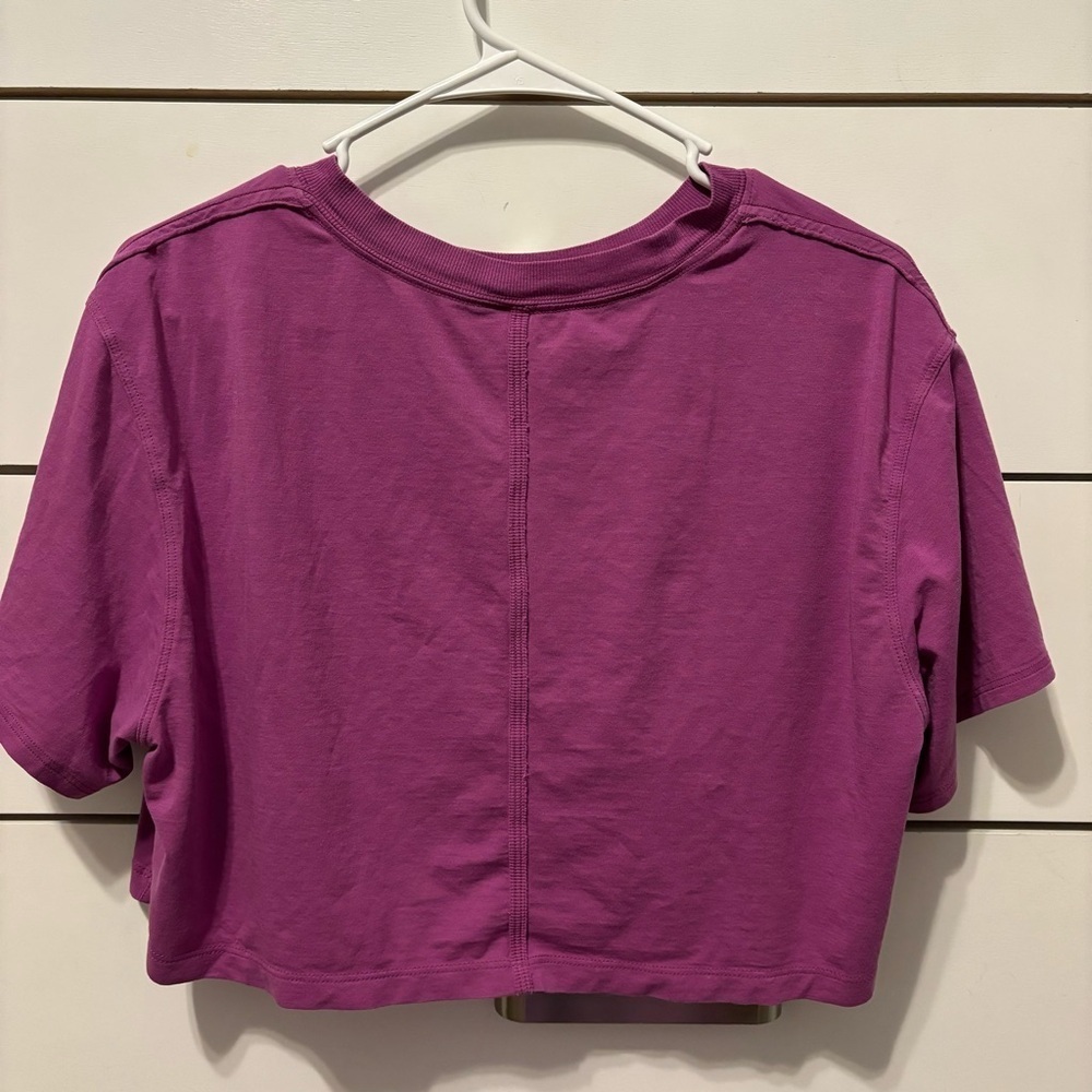 Lululemon All Yours Cropped T-Shirt Vivid Plum - Picture 3 of 6